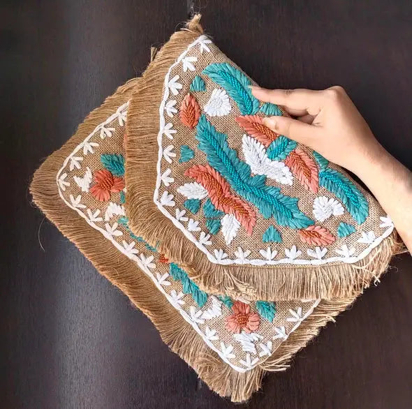 Earth Tone Raffia Bag