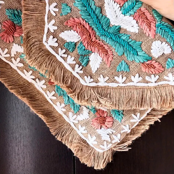 Earth Tone Raffia Bag