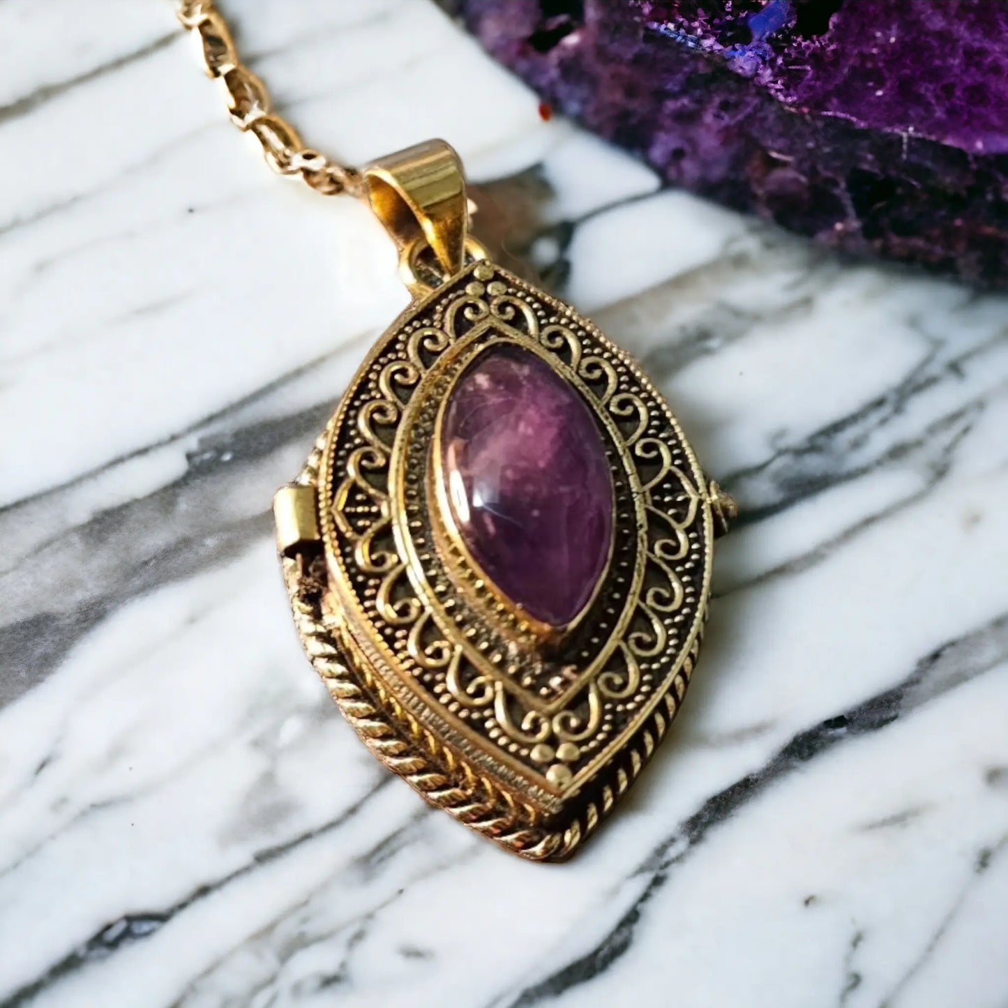 Elliptic Antique Brass Locket Bliss Boho