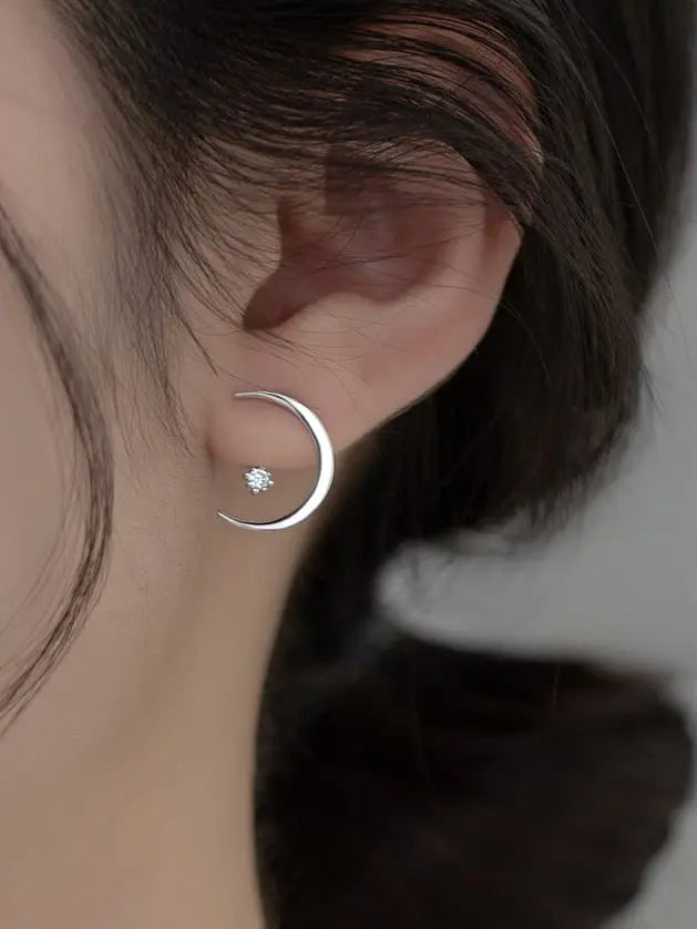 Sterling Silver Moon Earrings Bliss Boho