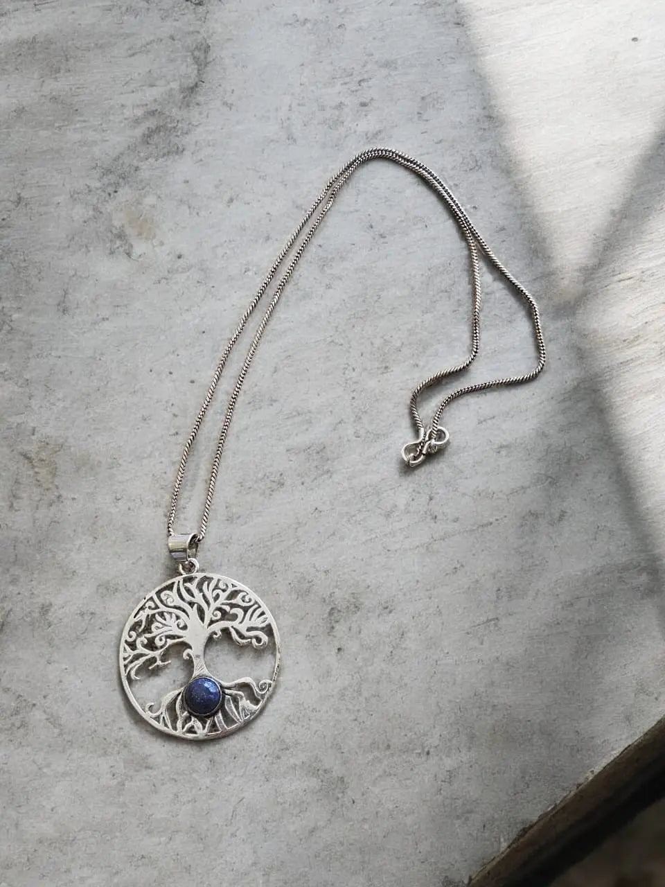 Tree Of Life Necklace with Lapis Lazuli Stone Bliss Boho