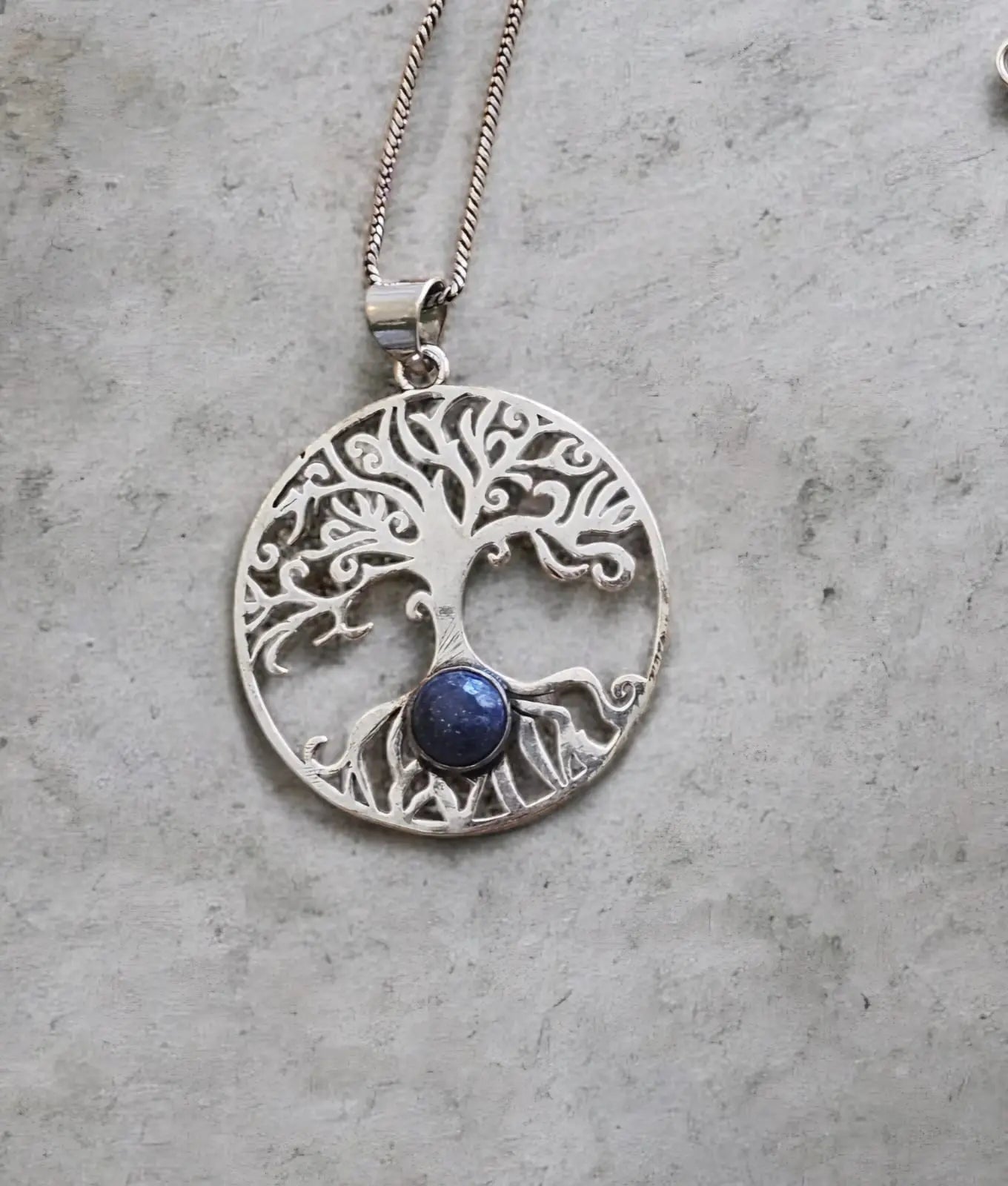 Tree Of Life Necklace with Lapis Lazuli Stone Bliss Boho