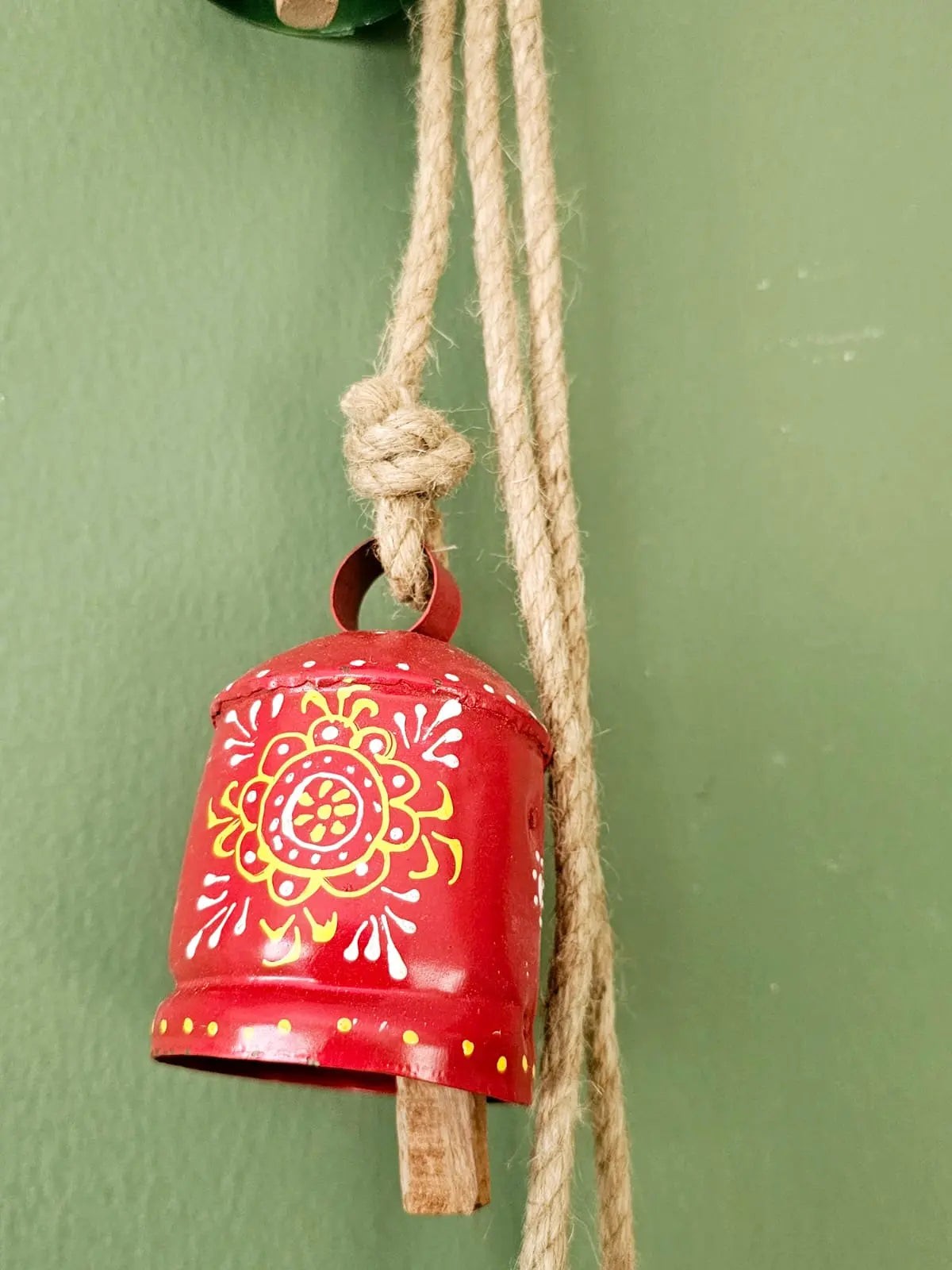 Temple Bell Garden Ornament – Handcrafted Metal with Wooden Clapper Bliss Boho