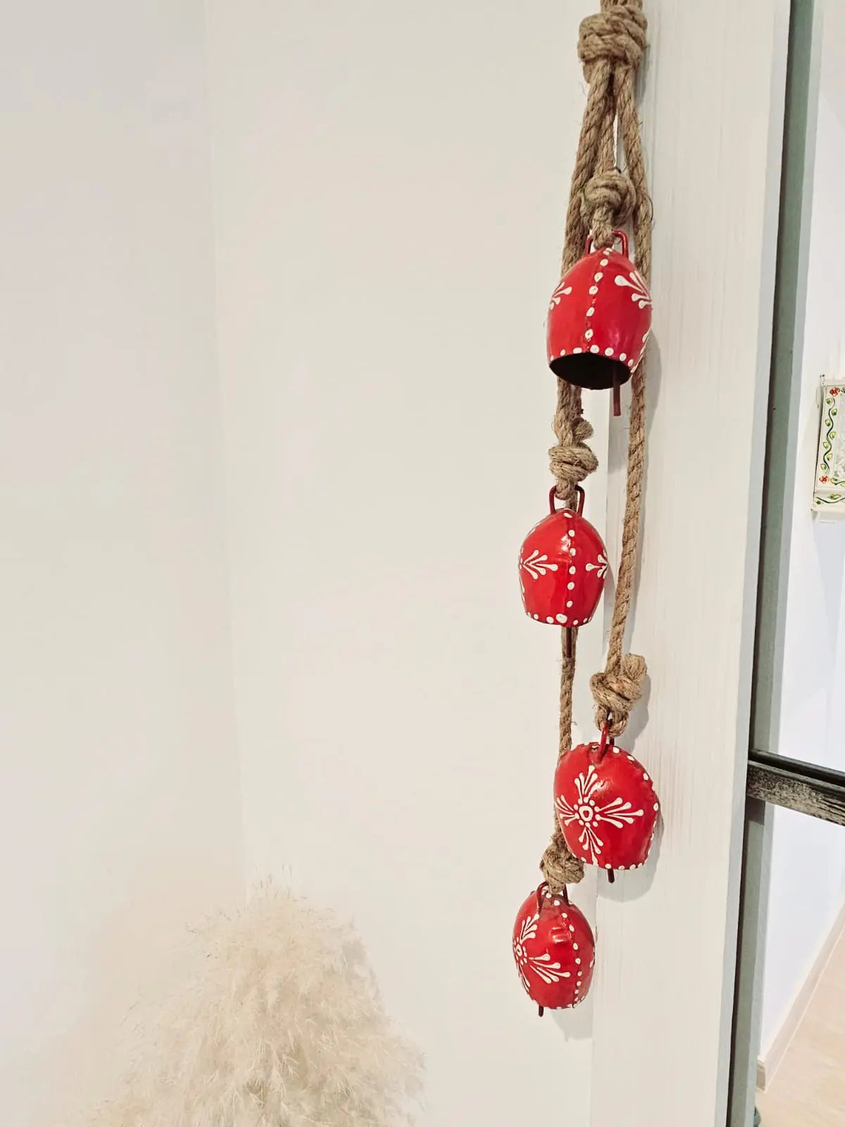 Handcrafted Recycled Iron Dome Bells – Vibrant Red Bliss Boho