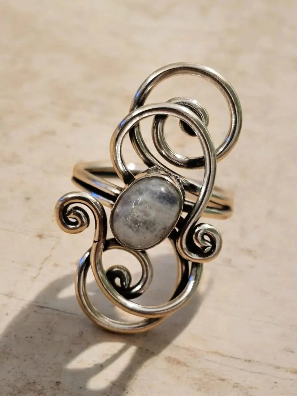 Raina Silver Ring in Moonstone Bliss Boho