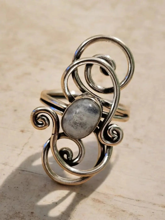 Raina Silver Ring in Moonstone Bliss Boho