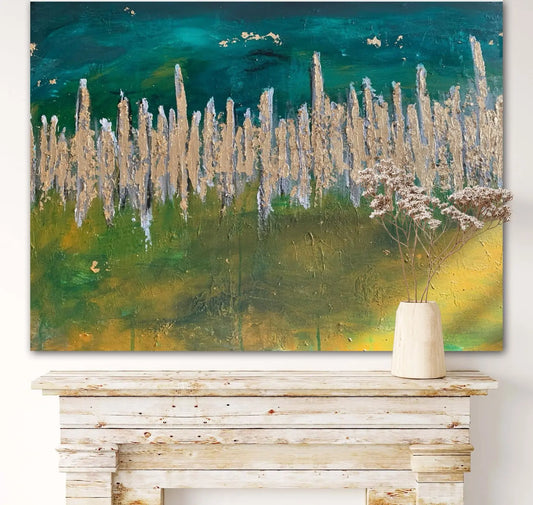 Celestial Drift – Hand-Painted Acrylic Canvas Bliss Boho