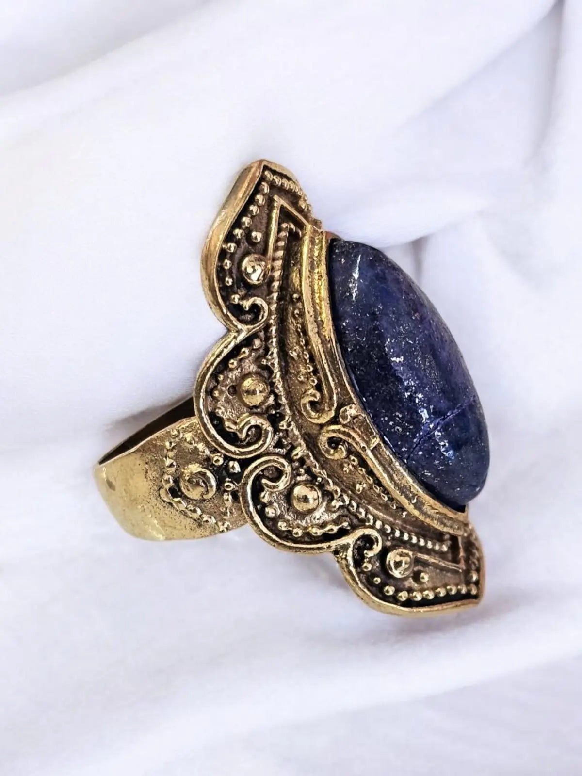 Vintage Aria Ring with Lapis Lazuli Stone Bliss Boho