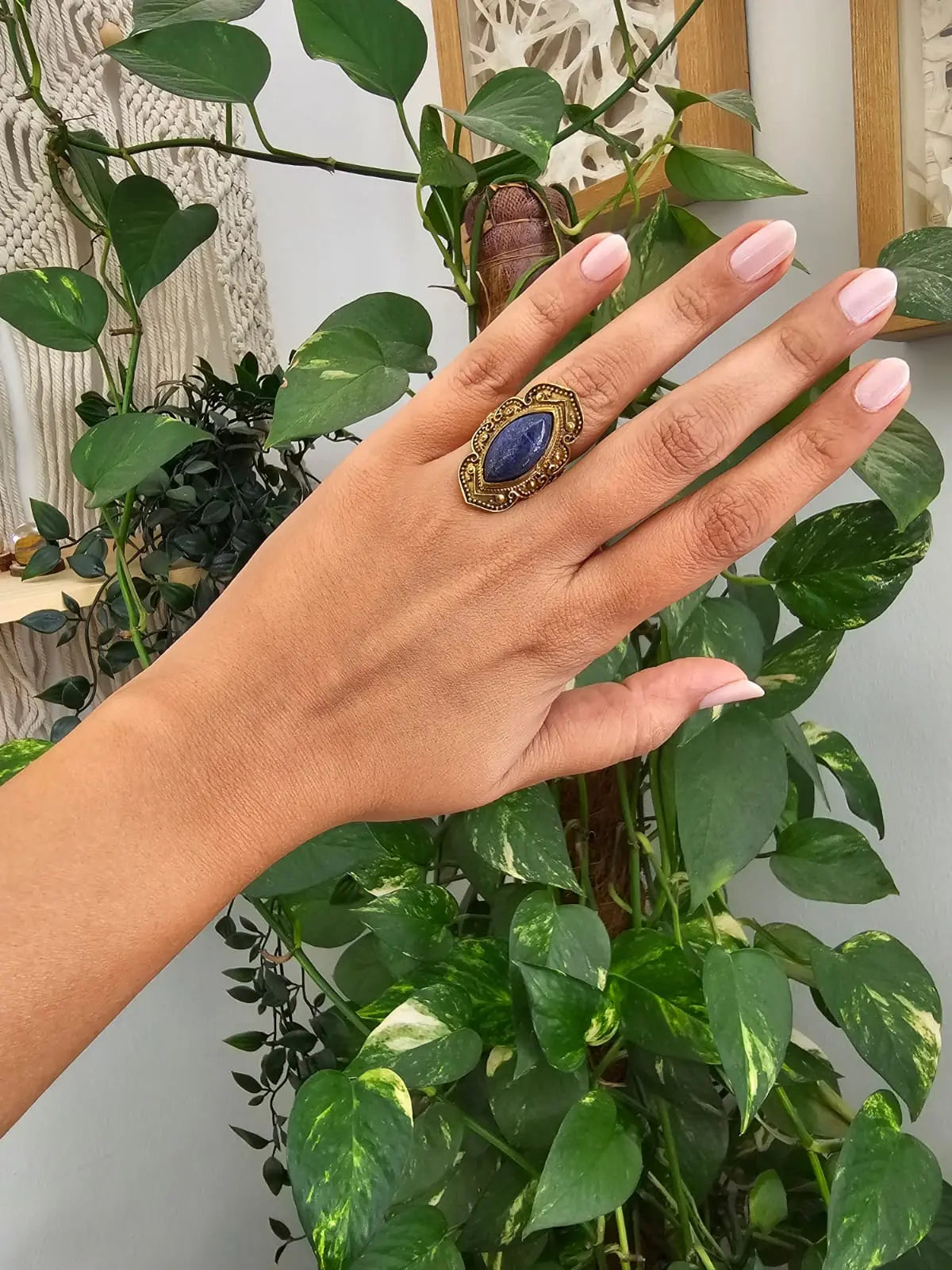 Vintage Aria Ring with Lapis Lazuli Stone Bliss Boho