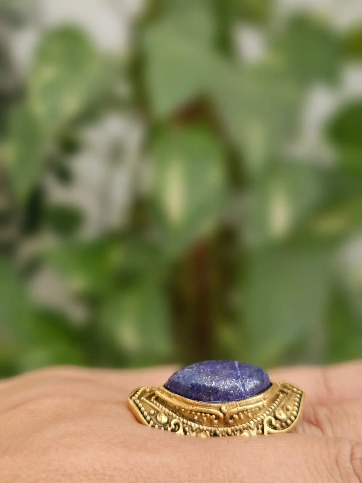 Vintage Aria Ring with Lapis Lazuli Stone Bliss Boho