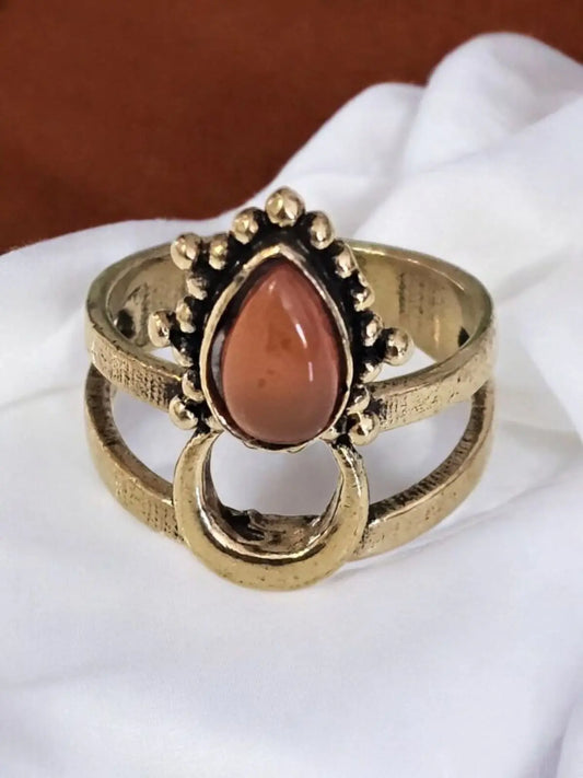 Chandra Ring with Carnelian Stone Bliss Boho