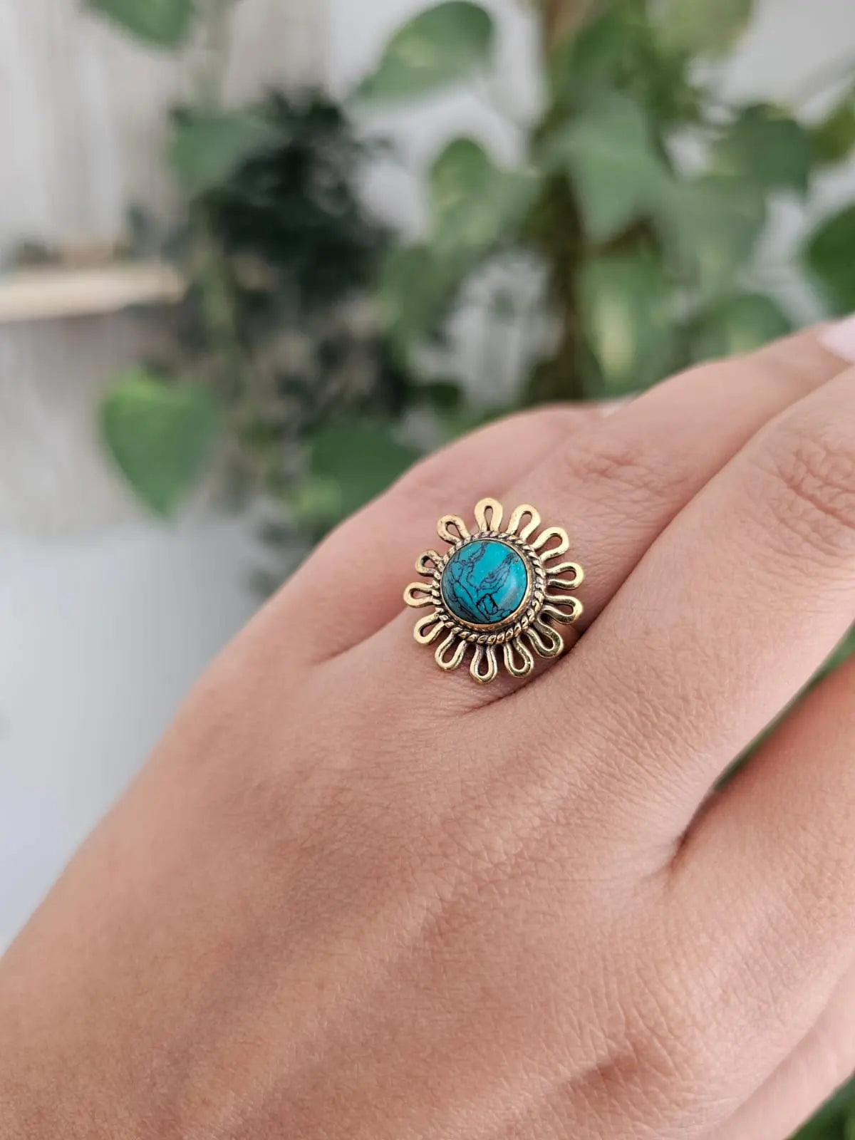 Keshara Ring with Turquoise Stone Bliss Boho