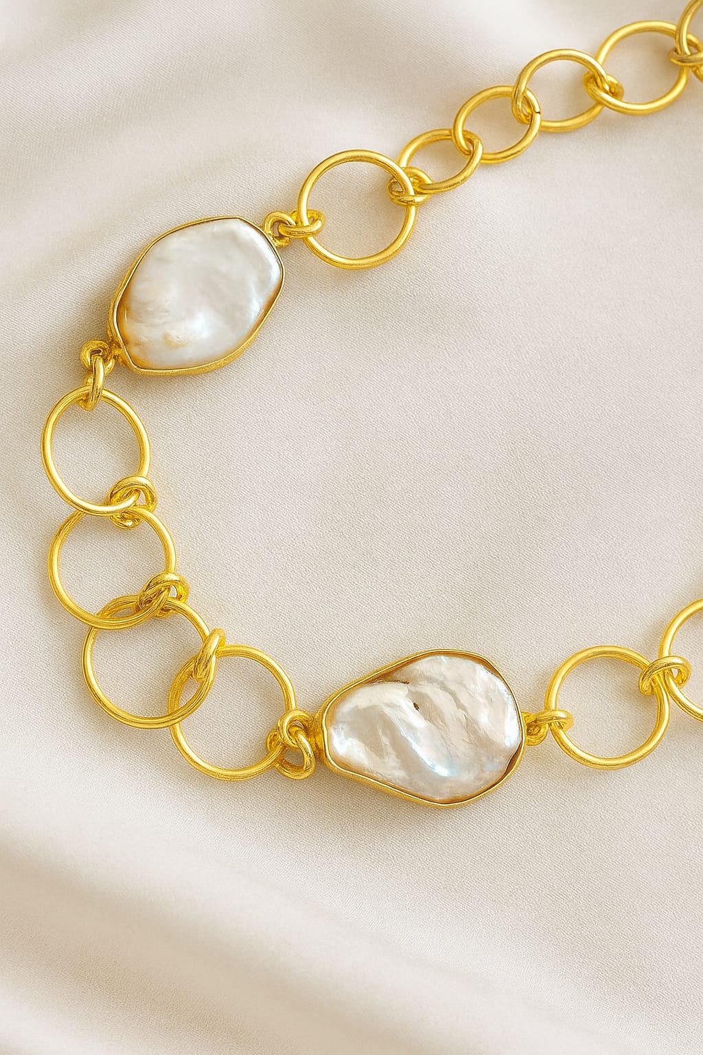 Golden Glow Pearl Long Chain