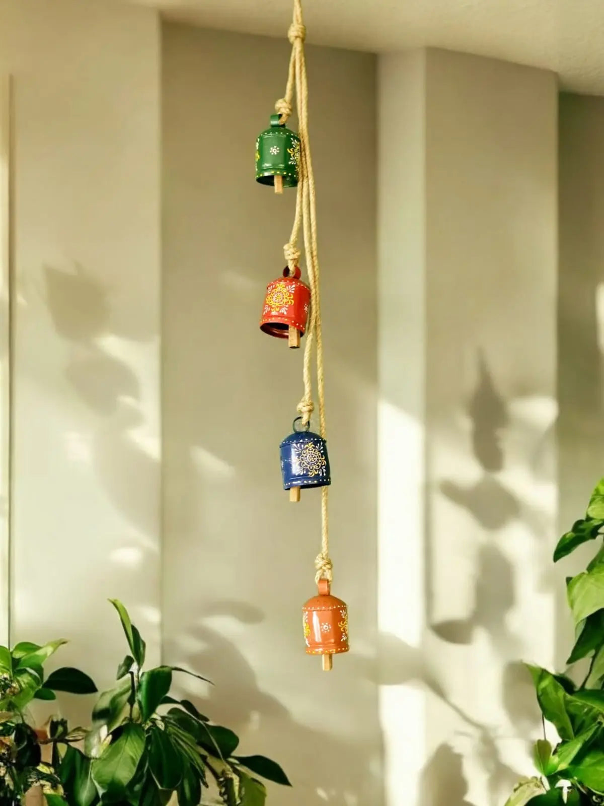 Temple Bell Garden Ornament – Handcrafted Metal with Wooden Clapper Bliss Boho