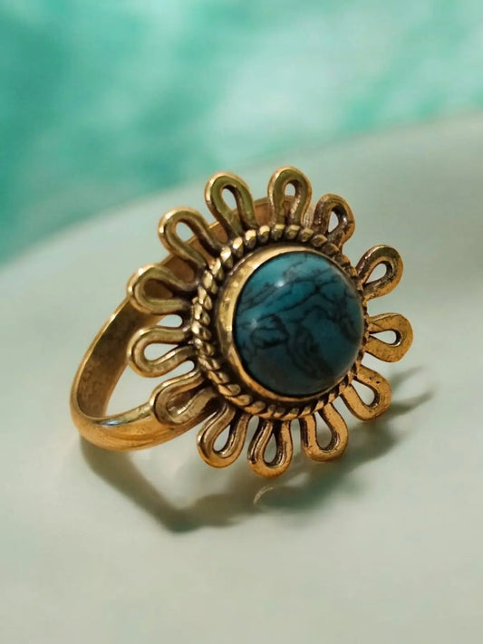 Keshara Ring with Turquoise Stone Bliss Boho