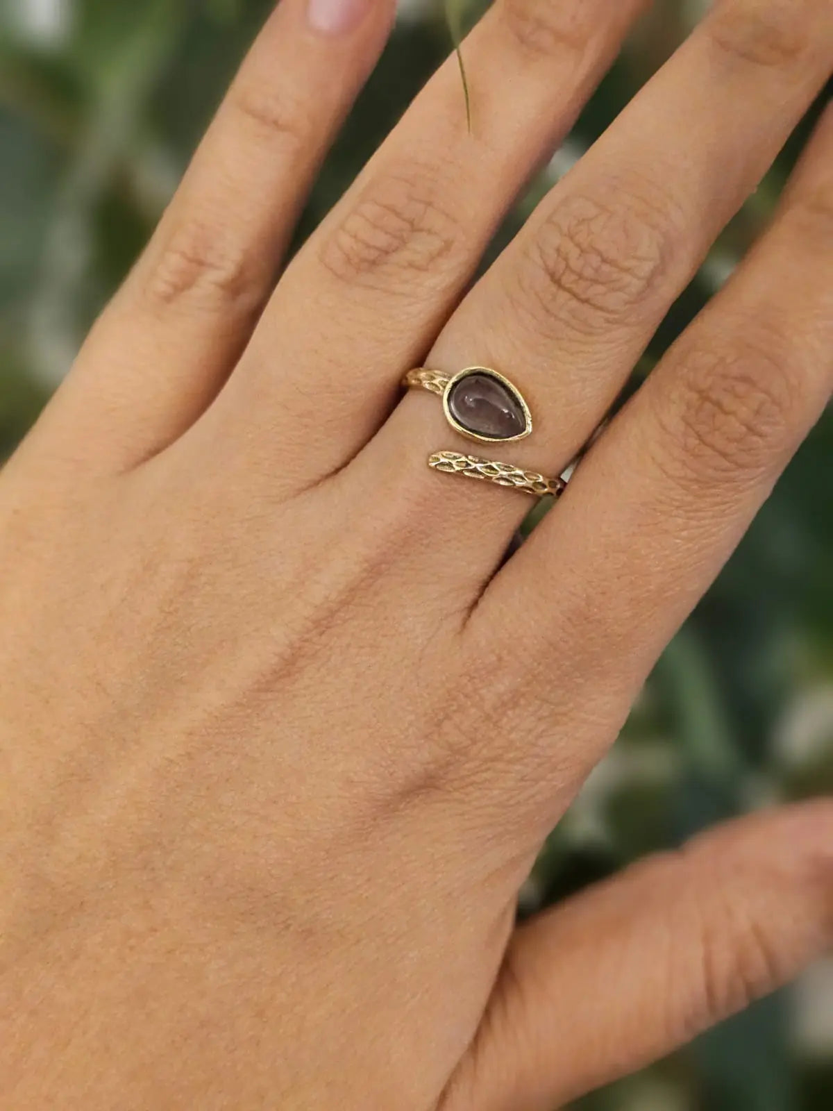Enchanting Aura Ring with Amethyst Bliss Boho