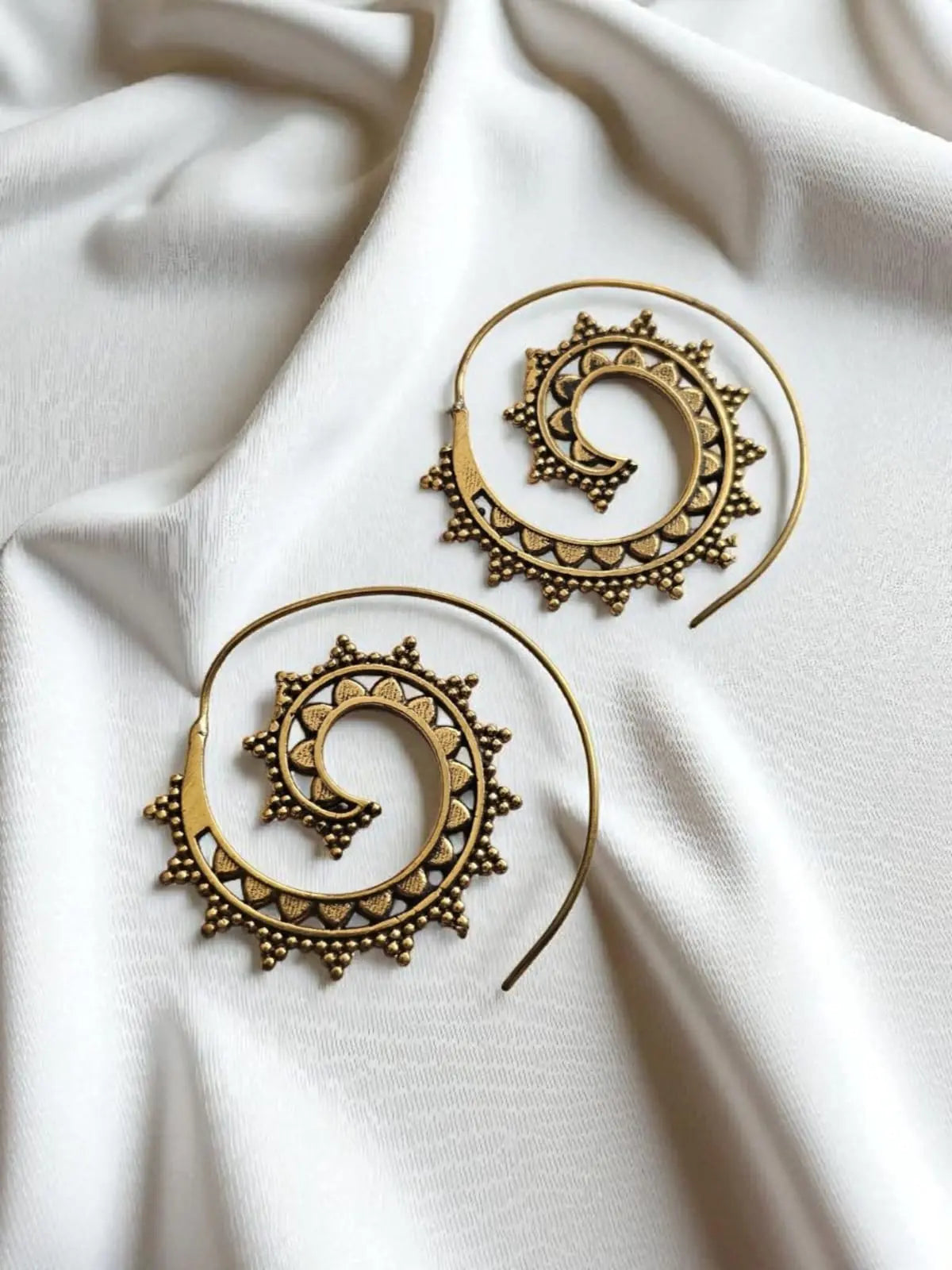 Tribal Boho Spiral Earrings Bliss Boho