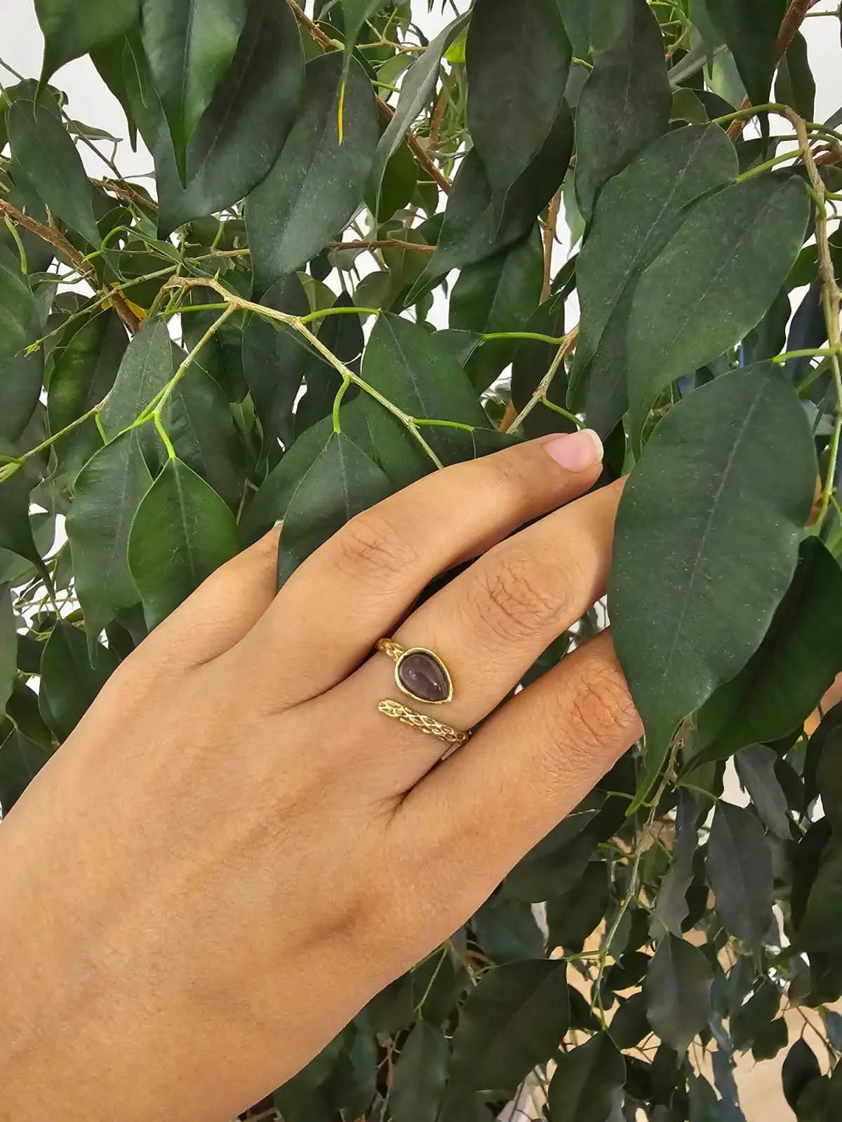 Enchanting Aura Ring with Amethyst Bliss Boho