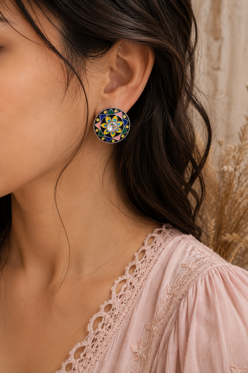 Rangoli Enamel Studs