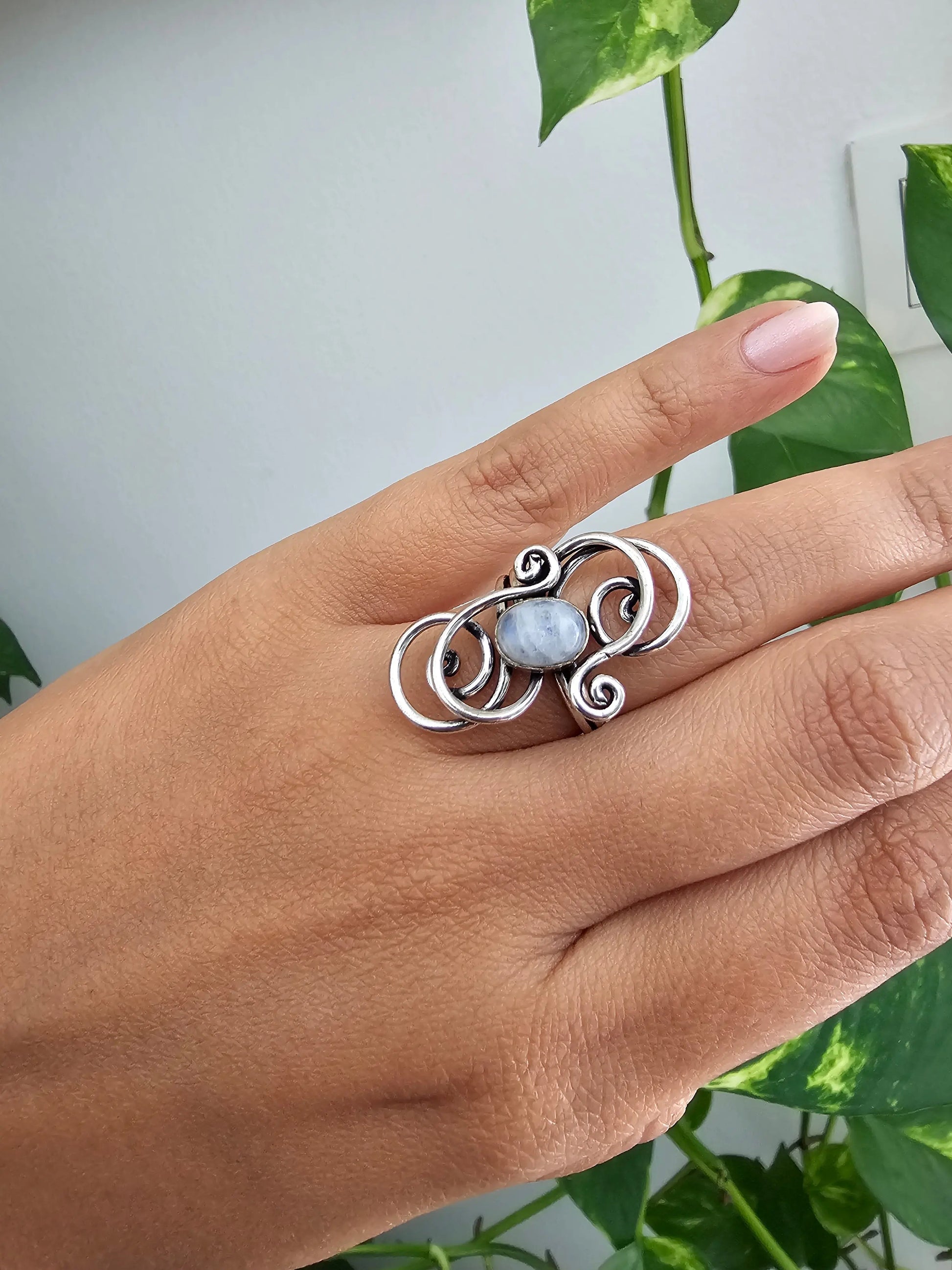Raina Silver Ring in Moonstone Bliss Boho