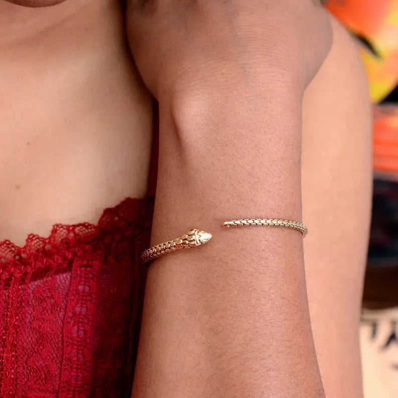 Snake Scale Brass Cuff Bracelet Bliss Boho