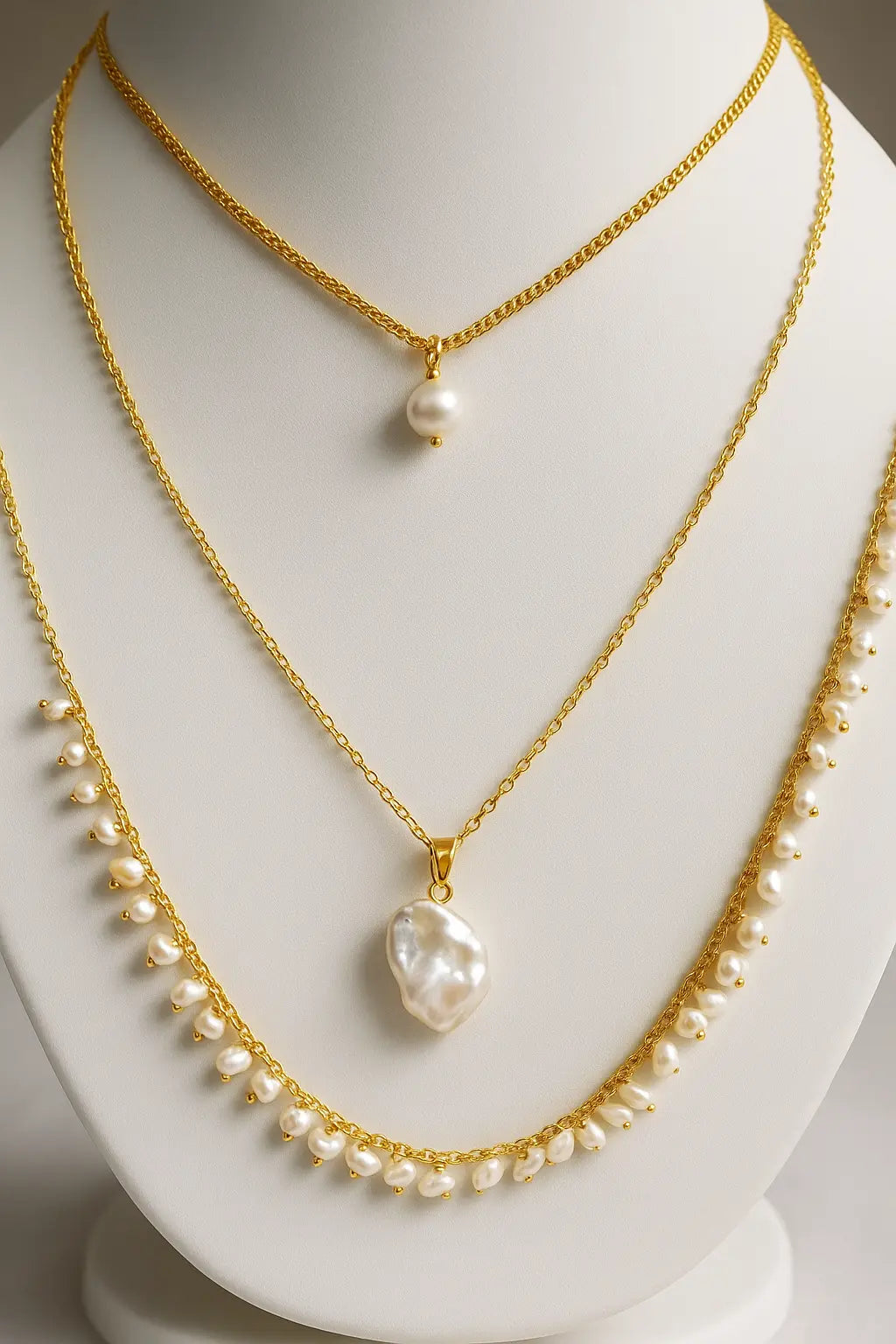 Golden Muse Multi-Layer  Baroque Pearl Necklace Bliss Boho