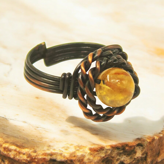 Citrine Wrapped Ring