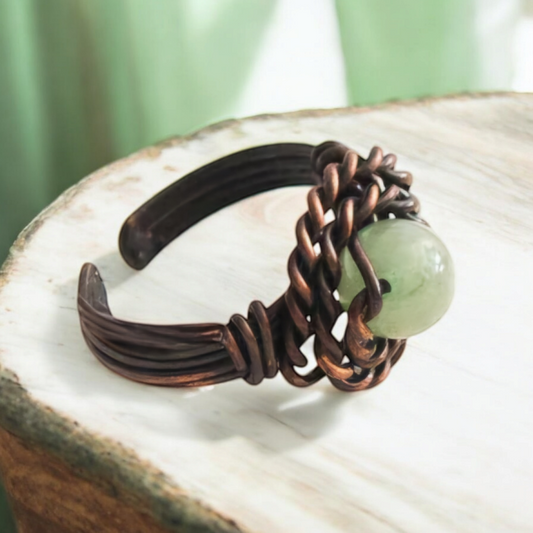 Green Aventurine Wrapped Ring