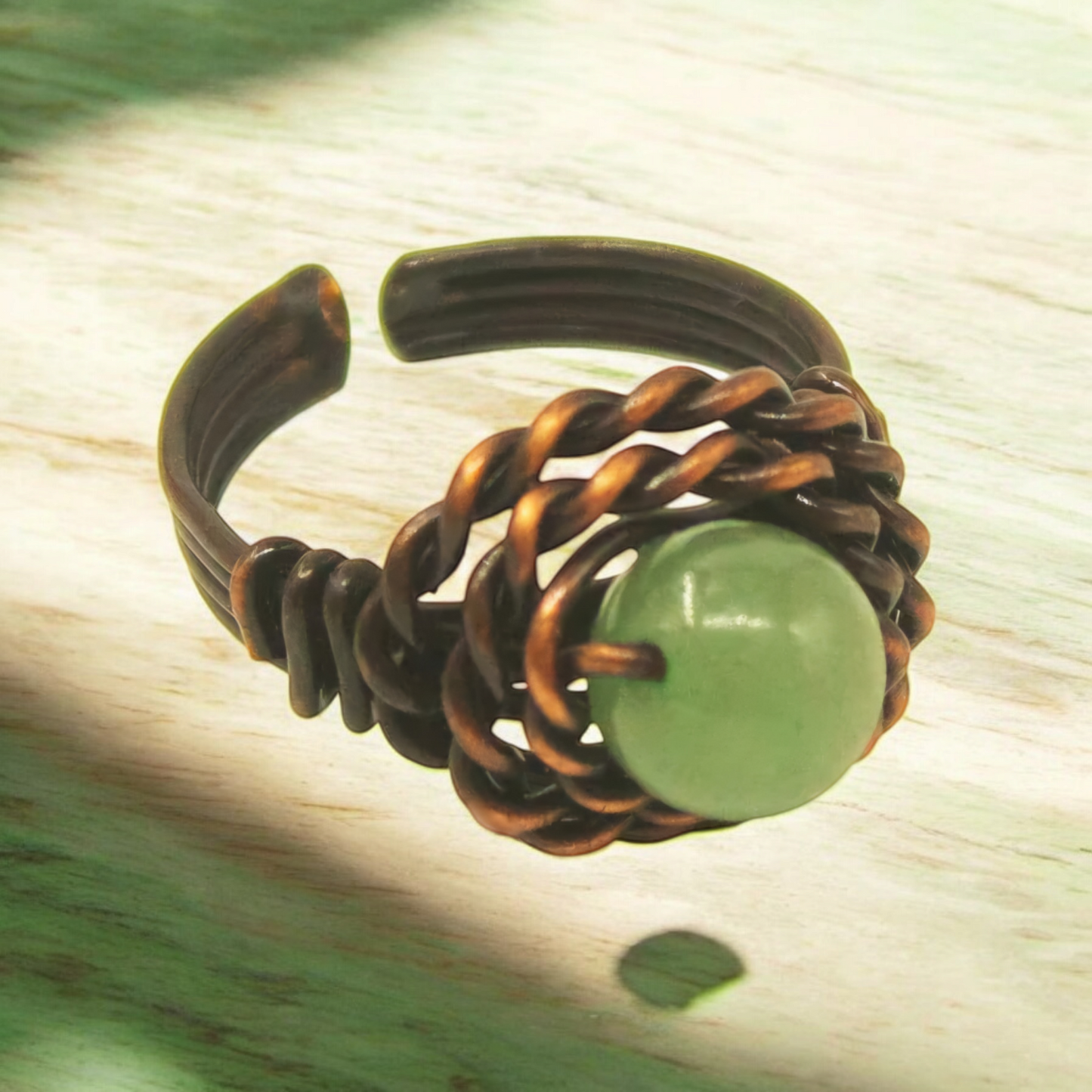 Green Aventurine Wrapped Ring