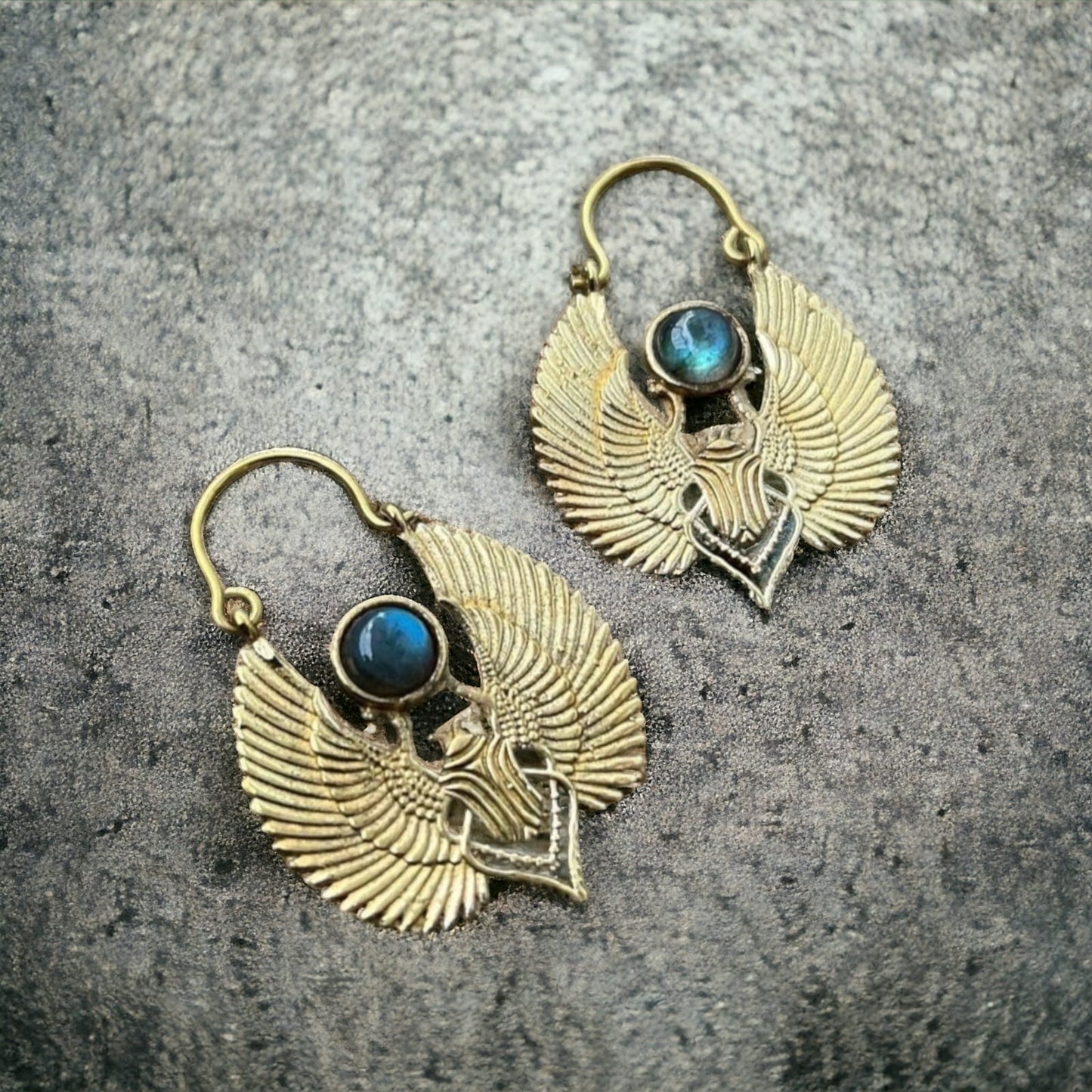 Mystic Scarab Winged Earrings