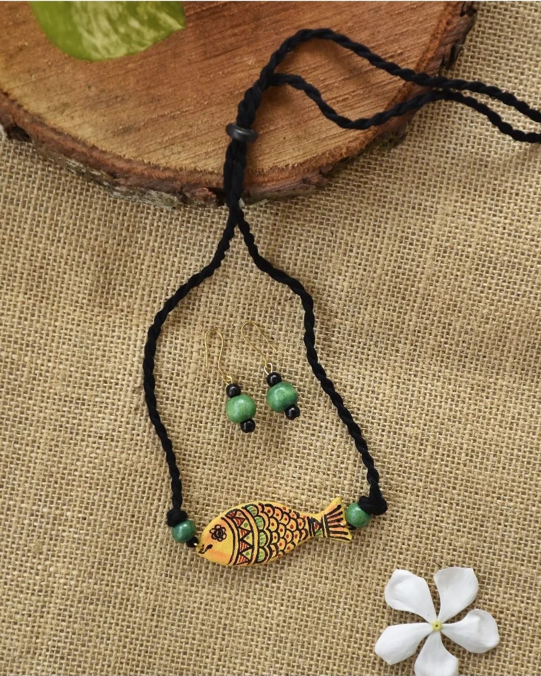 Boho Matsya Pendant Set