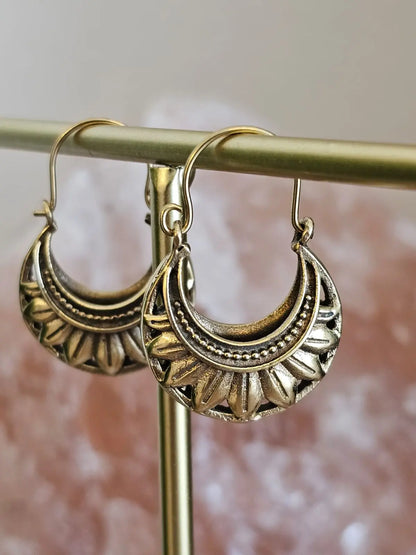 Handcrafted Brass Chandarika Hoops Bliss Boho