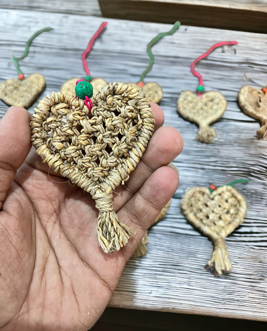 Handwoven Christmas tree decor Set of 2 pieces