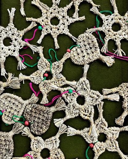 Handwoven Christmas tree decor Set of 2 pieces Bliss Boho