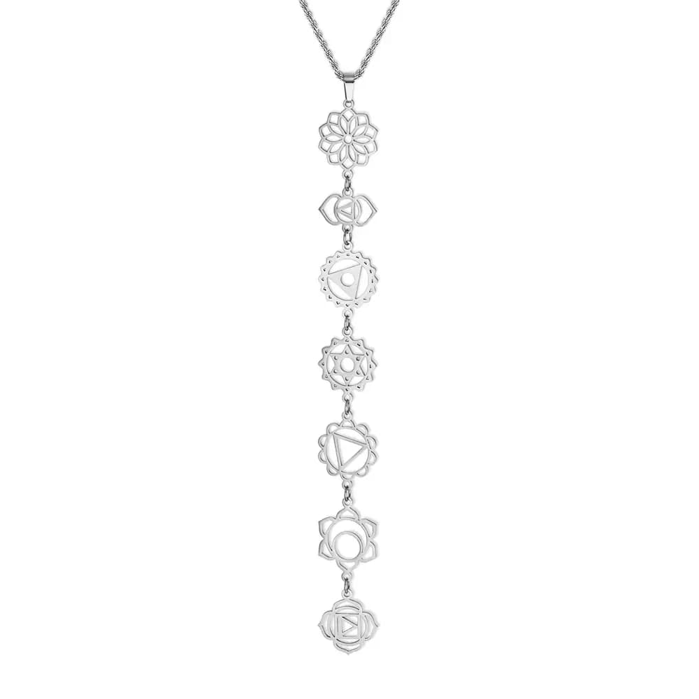 Seven Chakras Neckpiece Silver