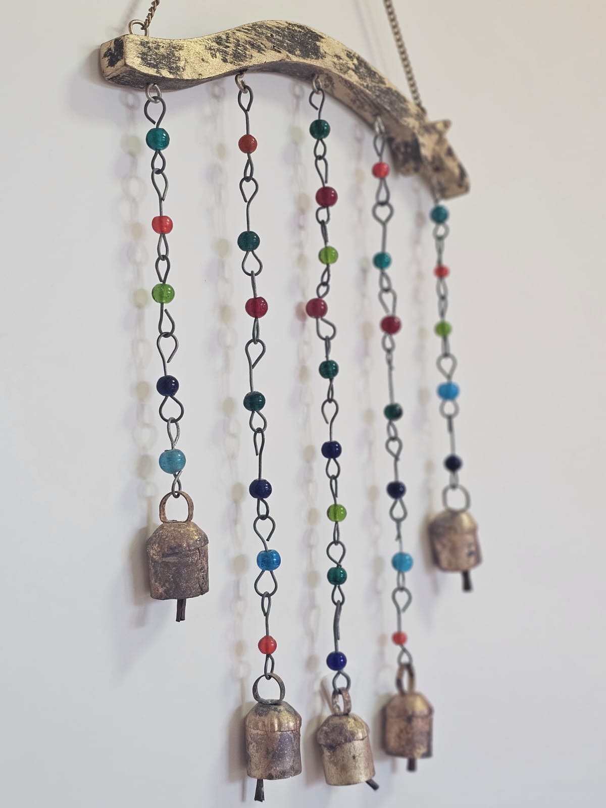 Handmade Bohemian Sun Catcher with Beads and Bell