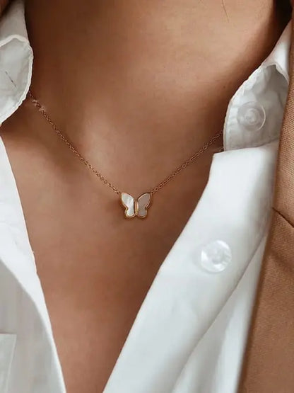 Dainty Butterfly Shell Necklace Bliss Boho