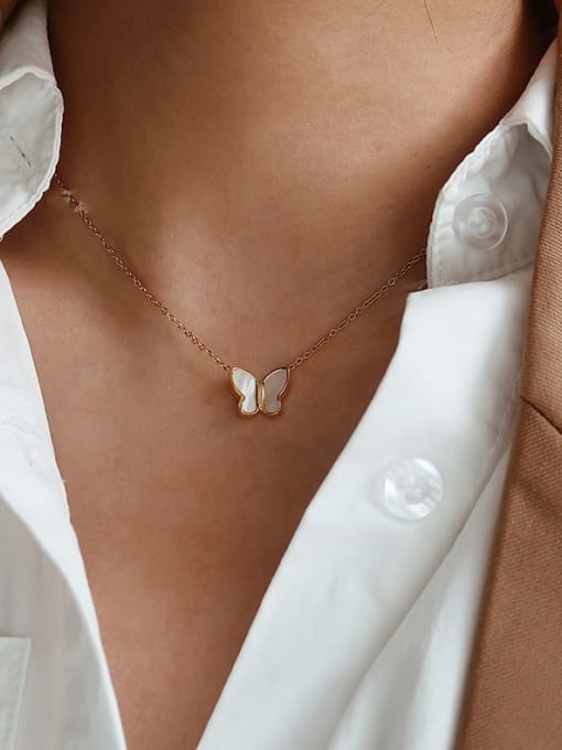 Dainty Butterfly Shell Necklace