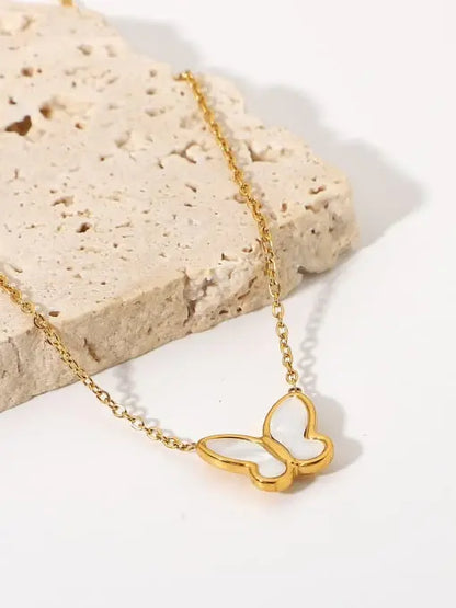 Dainty Butterfly Shell Necklace Bliss Boho
