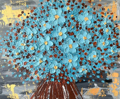 Azure Blue – Hand-Painted Acrylic Canvas Bliss Boho