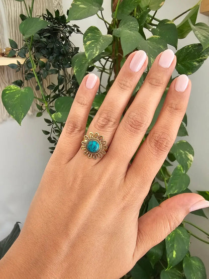 Keshara Ring with Turquoise Stone Bliss Boho