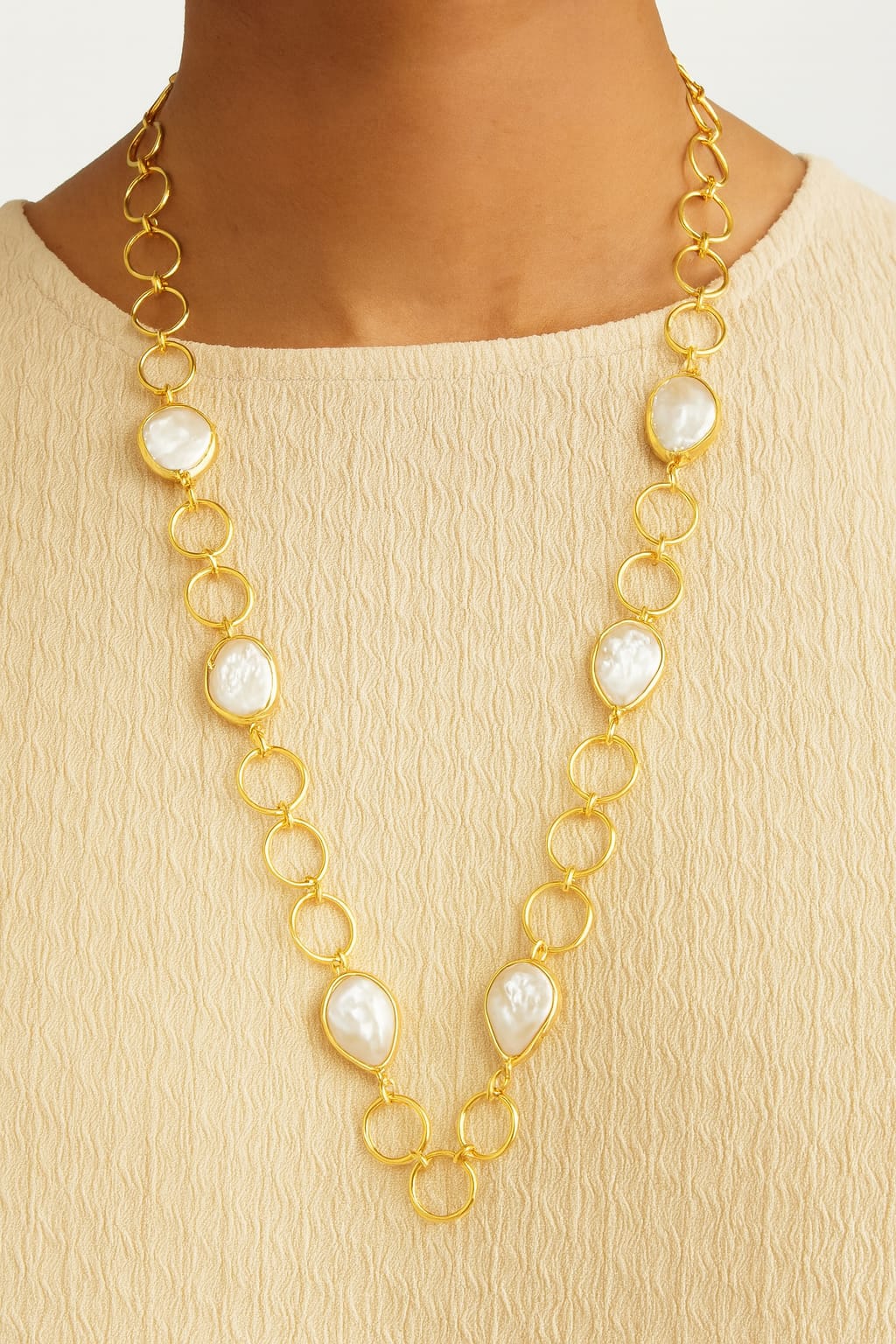 Golden Glow Pearl Chain