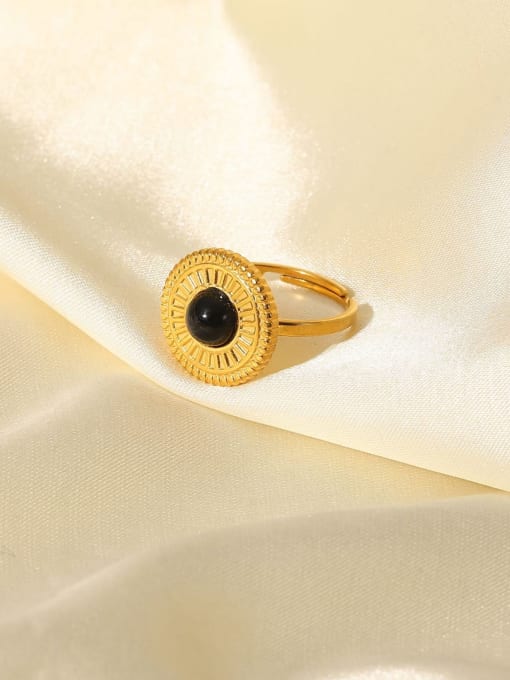 Obsidian Shield Ring