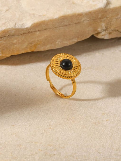 Obsidian Shield Ring