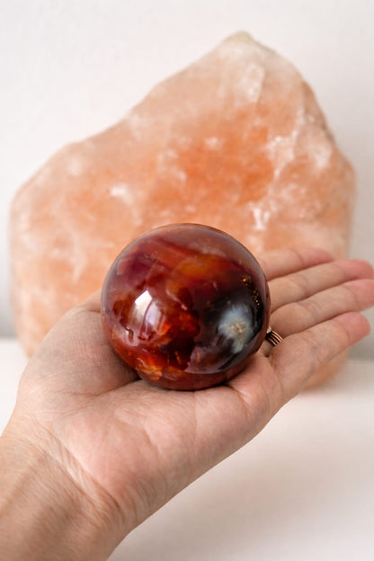 Solar Ember Carnelian Sphere