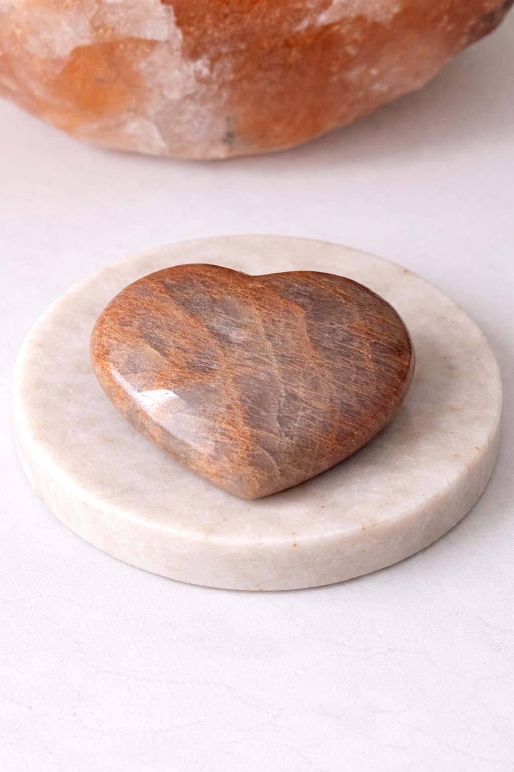 Peach Moonstone Heart
