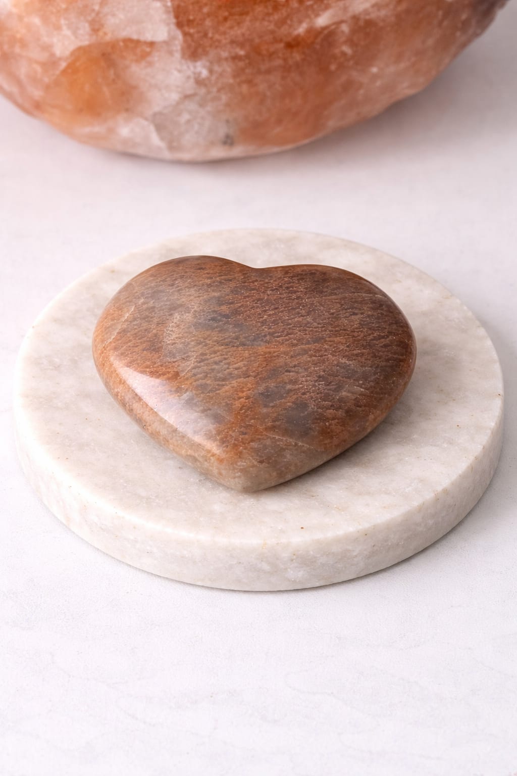Peach Moonstone Heart