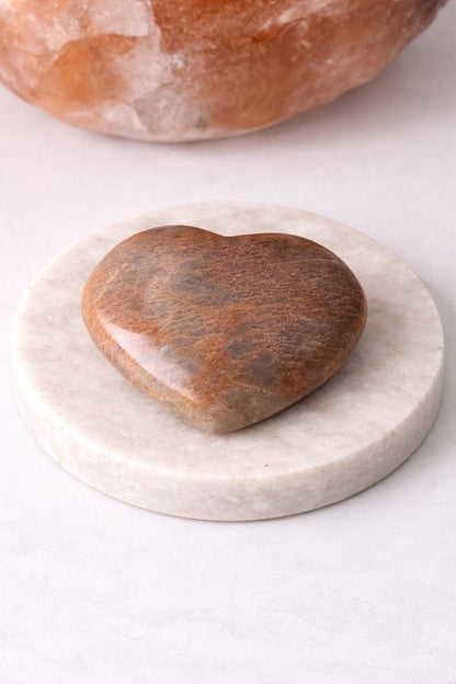 Peach Moonstone Heart
