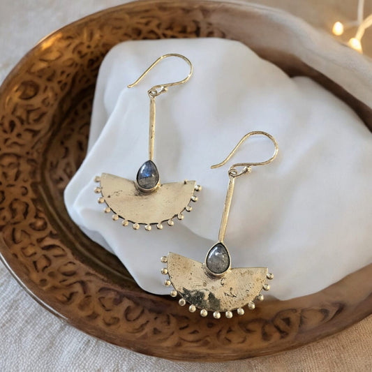 Kanishka Dangles with Labradorite stone