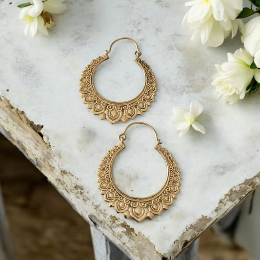 Norah Flora Hoop Earrings